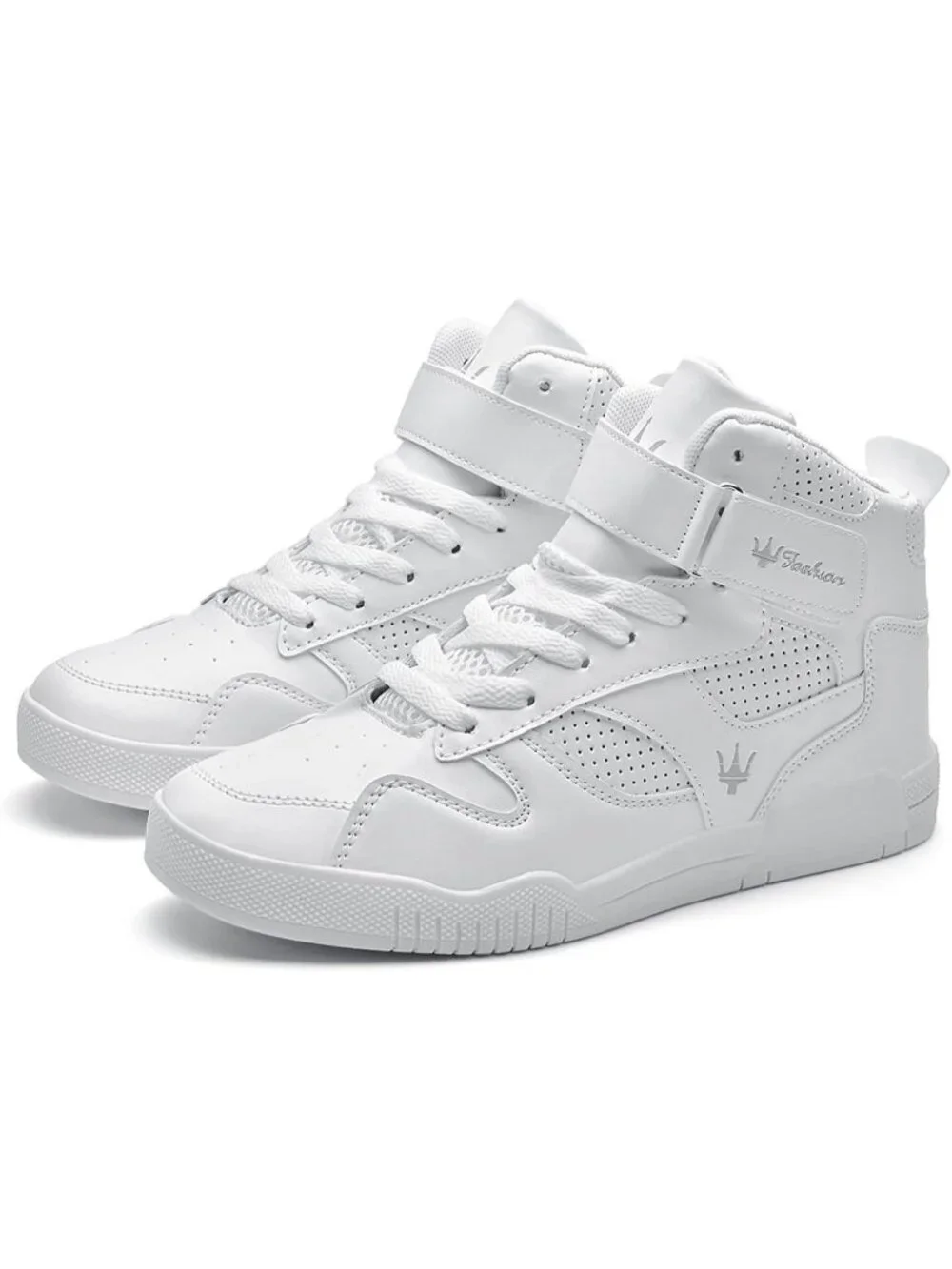 Women's White Tennis Shoes Casual Lace Up High Top Athletic Running Sneakers